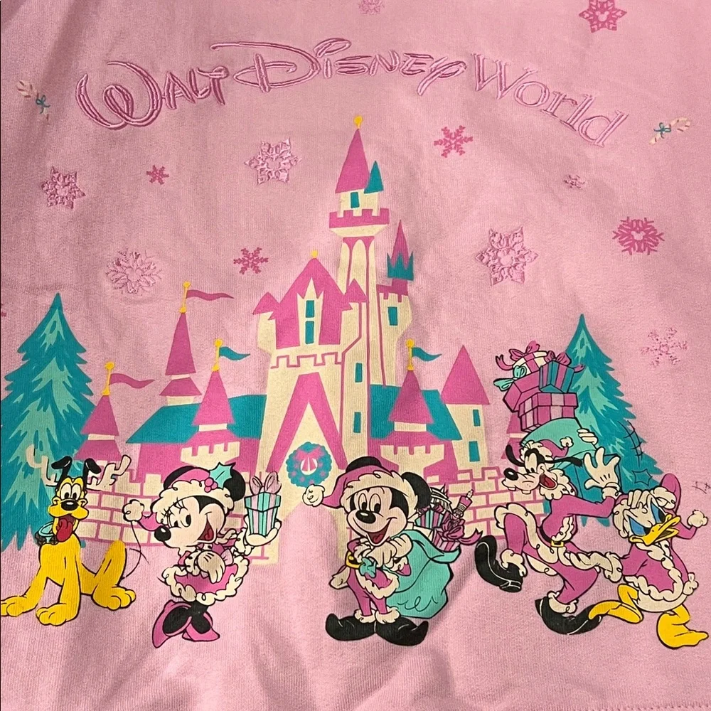 Santa Mickey Mouse and Friends Holiday Pullover Sweatshirt Walt Disney World XS - Picture 6 of 11